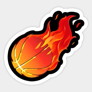 Fire Basket Ball Small Version Sticker